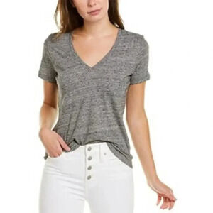 Madewell Womens Gray V-Neck T-Shirt Short Sleeves Size M